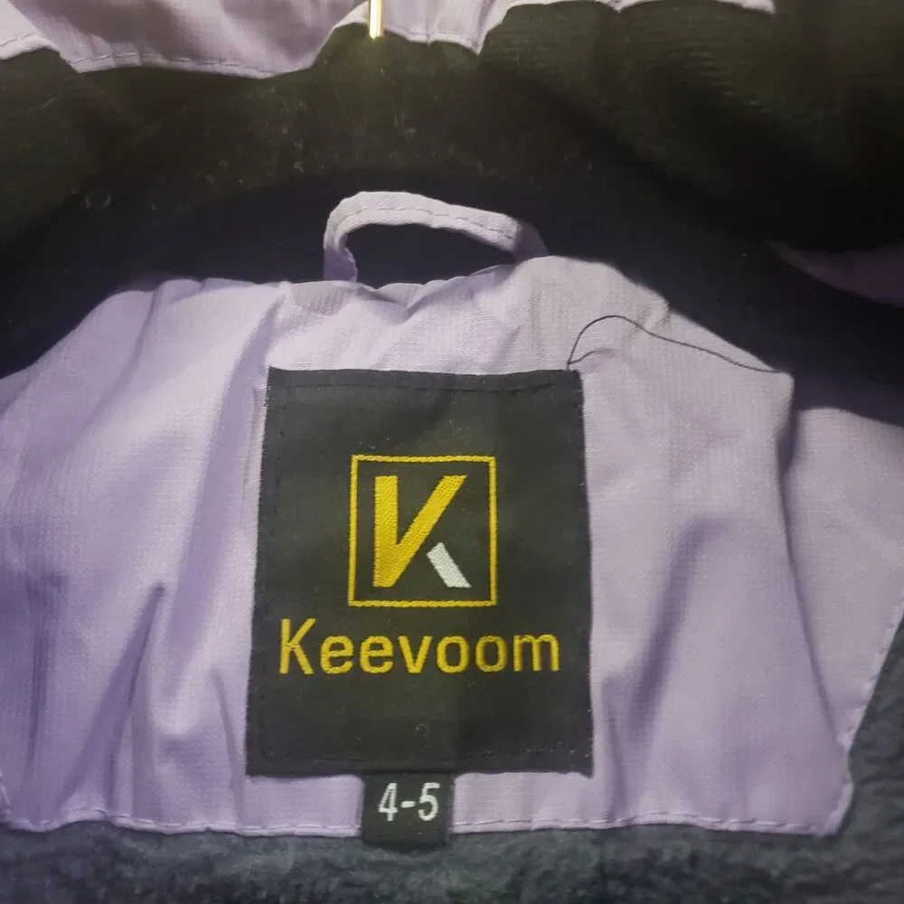 Keevoom Girls Purple Long Sleeve Hooded Waterproof Jacket Sz 4-5 SSS